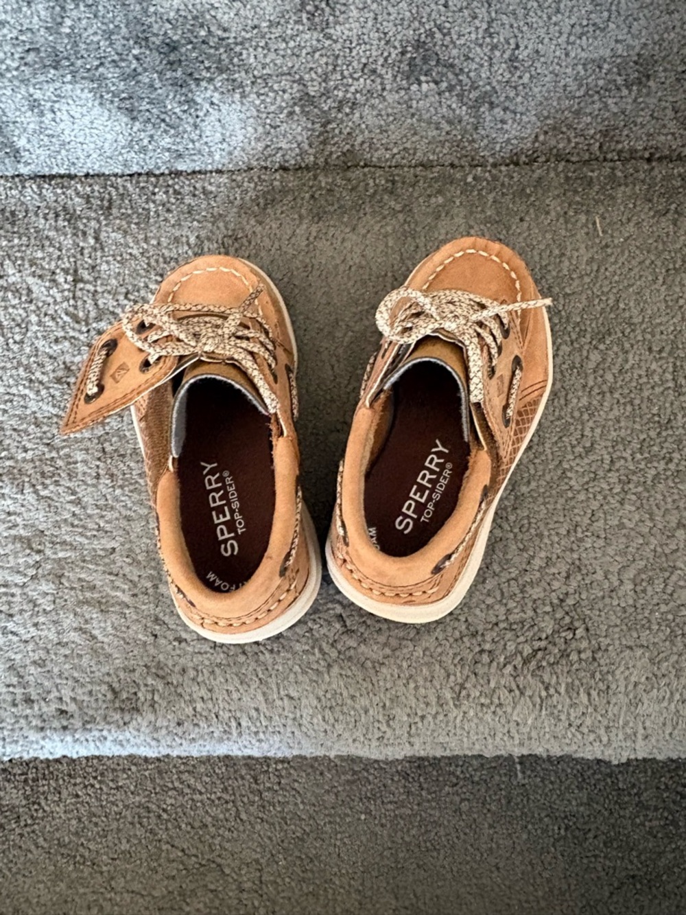 Sperry Kids Light Brown/Tan Moccasin Boat Shoes